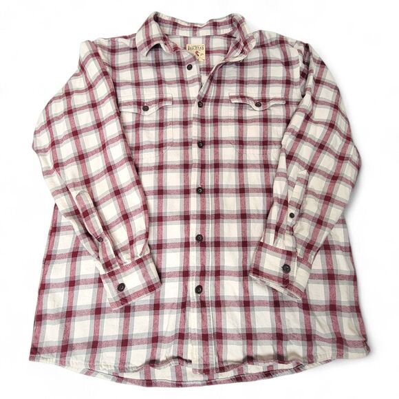 Red Head Men's Flannel Shirt Large Button Down Plaid Western Rodeo Cowboy Cotton - Picture 2 of 7